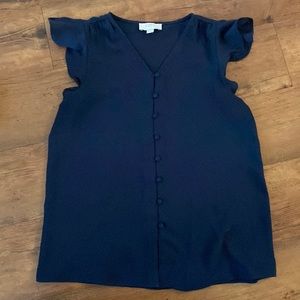 Loft butterfly sleeve drapey top